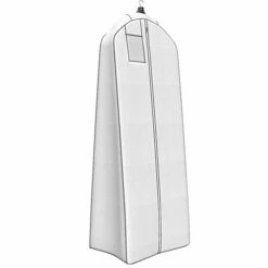 Wedding Gown Gusseted Garment Bag - 20" Gusset For Large Bridal And Prom Dresses With Boxed Bottom - ID Window - 72" X 24" - White And Grey - Monster Bag Collection By Your Bags -Luggage Sales Shop 31 ifX7OsPL