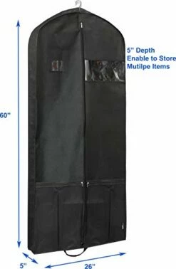 Simple Houseware 60-Inch Heavy Duty Garment Bag W/Pocket For Suits, Tuxedos, Dresses, Coats -Luggage Sales Shop 31C 58xfSaL