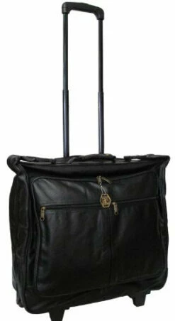 Amerileather Cowhide Leather Black 21.5-inch Wheeled Garment Bag -Luggage Sales Shop 31YIFS5 GeL