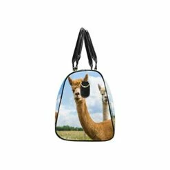 InterestPrint Weekender Bag Overnight Carry-on Tote Duffel Bag Two Friendly Curios Brown And White Alpacas -Luggage Sales Shop 31m4evwIJ2L