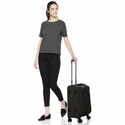 AmazonBasics Belltown Softside Rolling Spinner Suitcase Luggage - 21-Inch, Heather Black 6 AmazonBasics Belltown Softside Rolling Spinner Suitcase Luggage - 21-Inch, Heather Black - Image 4