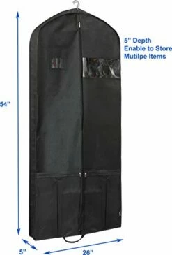 Simplehousware 54-Inch Heavy Duty Garment Bag W/Pocket For Suits, Tuxedos, Dresses, Coats -Luggage Sales Shop 31zf52pt9ML