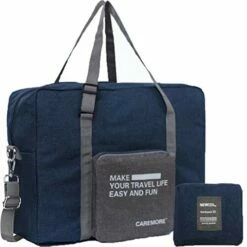 Spirit Airline Personal Item Carry-on Bag Unisex's Lightweight Foldable Duffel Travel Luggage Bag 18 X 14 X 8 Inches(Blue With Strap)