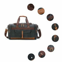 BLUBOON Travel Duffel Bag Canvas Weekender Overnight Carry-on Luggage With Genuine Leather Trim For 17 BLUBOON Travel Duffel Bag Canvas Weekender Overnight Carry-on Luggage With Genuine Leather Trim For -Luggage Sales Shop 411 2BaYsbKL