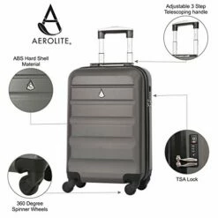 Large Capacity Maximum Allowance 22x14x9 Built-in TSA Airline Approved Delta United Southwest Carry On Luggage Trolley Rolling Suitcase Body Size 19.3x14x9in | Small Hard Shell Underseat Bag 16x10x8in 13 Large Capacity Maximum Allowance 22x14x9 Built-in TSA Airline Approved Delta United Southwest Carry On Luggage Trolley Rolling Suitcase Body Size 19.3x14x9in | Small Hard Shell Underseat Bag 16x10x8in -Luggage Sales Shop 411acDT1tBL