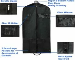 Simple Houseware 43-Inch Heavy Duty Garment Bag W/Pocket For Dresses, Coats -Luggage Sales Shop 412 7Ch l5L