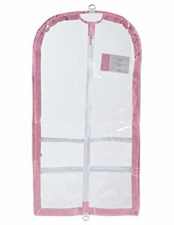 Clear Plastic Garment Bag With Pockets For Dance Competitions Danshuz - Pink