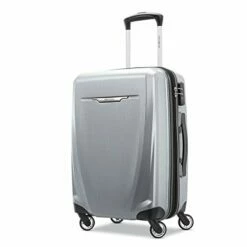 Samsonite Winfield 3 DLX Hardside Expandable Luggage With Spinners, Silver, Carry-On 20-Inch