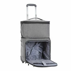 Travelers Club Luggage 16" Top Expandable Rolling Underseater W/USB Port, Dark Gray Suitcase, -Luggage Sales Shop 419X 2BjP2XUL