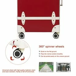 NZBZ Vintage Luggage Sets Of 4 Pieces, Carry On Cute Suitcase With Rolling Spinner Wheels TSA Lock Luggage 14"+20"+24"+28" (Cherry Red) -Luggage Sales Shop 41AkOMUG7GS d41bbc87 8857 4f16 b3b8 f622001dfeac