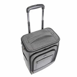 Travelers Club Luggage 16" Top Expandable Rolling Underseater W/USB Port, Dark Gray Suitcase, -Luggage Sales Shop 41AtraYkWFL