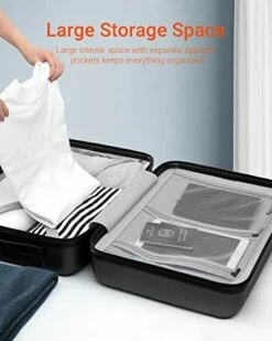 NINETYGO Carry On Luggage 22x14x9 With Spinner Wheels, 100% Polycarbonate Hardside Luggage, Carry On Suitcase With TSA Lock For Travel, Super Durability & Slim Simplistic Design (20-Inch Black) -Luggage Sales Shop 41CLUZ2o yL