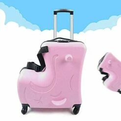 Fetcoi 20" Travel Luggage Rolling Suitcase Ride On Cartoon Luggage ABS+PU Unisex Case Pink -Luggage Sales Shop 41Cb5 PHVXS