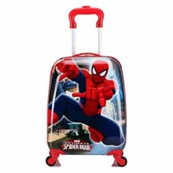 WCK Travel Kid's Luggage 18inch Carry On Hard Side Upright Cartoon Spinner Luggage Rolling (spiderman)