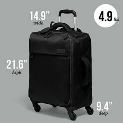 Lipault - Original Plume Spinner 55/20 Luggage - Carry-On Rolling Bag For Women - Black -Luggage Sales Shop 41DlQ2maMCL