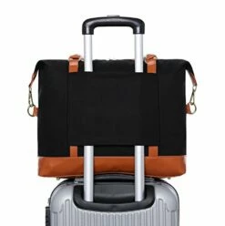 Ulgoo Travel Tote Bag Carry On Shoulder Bag Overnight Duffel In Trolley Handle (Black) -Luggage Sales Shop 41DvQb57U9L