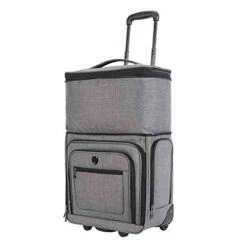 Travelers Club Luggage 16" Top Expandable Rolling Underseater W/USB Port, Dark Gray Suitcase, -Luggage Sales Shop 41F 3Qz b4L