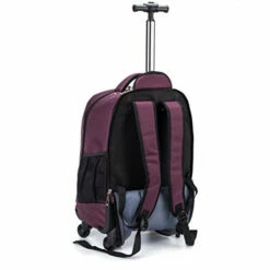 Racini Nylon Waterproof Rolling Backpack, Freewheel Travel Wheeled Backpack, Carry-on Luggage With Anti-Theft Zippers(Purple) -Luggage Sales Shop 41FVFpRLrgL