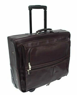 Piel Leather Traveler Garment Bag On Wheels In Saddle -Luggage Sales Shop 41H6cVF6VTL