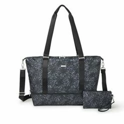 Baggallini Expandable Carry On Duffel, Onyx Floral