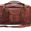 HLC 21" Mens Retro Style Carry On Luggage Flap Duffel Leather Duffel Bag -Luggage Sales Shop 41JusBoSLBL