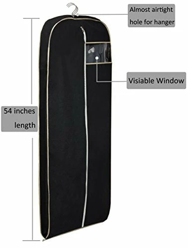 MISSLO Breathable 54" Suit Dress Black Garment Bag Gusseted, 2 Pack 6 MISSLO Breathable 54" Suit Dress Black Garment Bag Gusseted, 2 Pack - Image 4