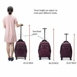 Racini Nylon Waterproof Rolling Backpack, Freewheel Travel Wheeled Backpack, Carry-on Luggage With Anti-Theft Zippers(Purple) -Luggage Sales Shop 41LeUpRByjL