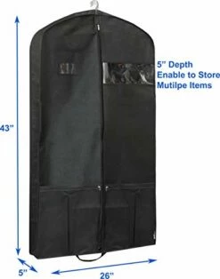 Simple Houseware 43-Inch Heavy Duty Garment Bag W/Pocket For Dresses, Coats -Luggage Sales Shop 41NehgDONhL