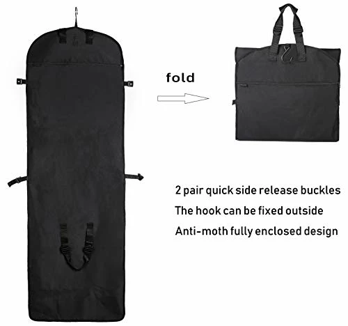 Magictodoor 60" Garment Bag Tri-Fold Gown Length W/Hanging Hook Large Pocket Destination Bag 5 Magictodoor 60" Garment Bag Tri-Fold Gown Length W/Hanging Hook Large Pocket Destination Bag - Image 3