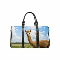 InterestPrint Weekender Bag Overnight Carry-on Tote Duffel Bag Two Friendly Curios Brown And White Alpacas -Luggage Sales Shop 41TBIoluLWL