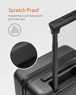 NINETYGO Carry On Luggage 22x14x9 With Spinner Wheels, 100% Polycarbonate Hardside Luggage, Carry On Suitcase With TSA Lock For Travel, Super Durability & Slim Simplistic Design (20-Inch Black) -Luggage Sales Shop 41TUu5d1cjL