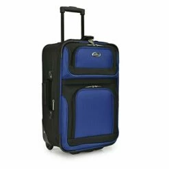 U.S. Traveler New Yorker Lightweight Softside Expandable Travel Rolling Luggage Set, Blue, 4-Piece (15/21/25/29) -Luggage Sales Shop 41V53AhGiDL