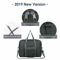 For Spirit Airlines Foldable Travel Duffel Bag Tote Carry On Luggage Sport Gym Duffle For Men And Women (Dark Grey) -Luggage Sales Shop 41VhhFrYd6L