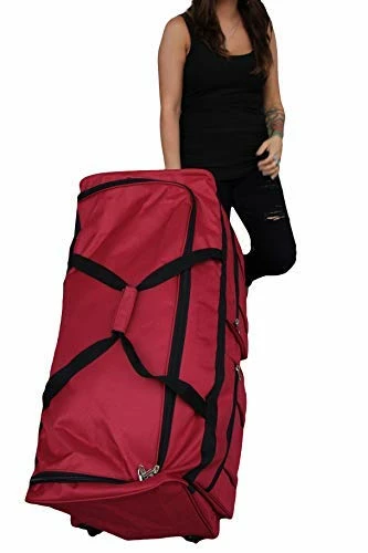 Gothamite 36-inch Rolling Duffle Bag With Wheels | Luggage Bag | Hockey Bag | XL Duffle Bag With Rollers | Heavy Duty 1200D Polyester (Fuchsia) 5 Gothamite 36-inch Rolling Duffle Bag With Wheels | Luggage Bag | Hockey Bag | XL Duffle Bag With Rollers | Heavy Duty 1200D Polyester (Fuchsia) - Image 3