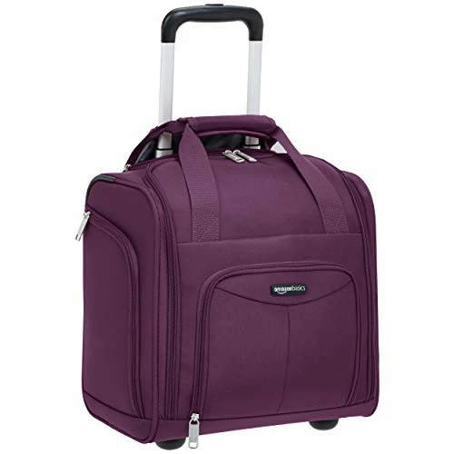 AmazonBasics Underseat Carry-On Rolling Travel Luggage Bag - Purple 3 AmazonBasics Underseat Carry-On Rolling Travel Luggage Bag - Purple