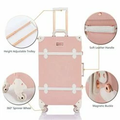 COTRUNKAGE 26 Inch Large Vintage Luggage Set 2 Pieces Rolling Suitcases For Women (13" & 26", Embossed Pink) -Luggage Sales Shop 41aIX8Nk3BL