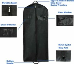 Simplehousware 60-Inch Heavy Duty Garment Bag For Suits, Tuxedos, Dresses, Coats -Luggage Sales Shop 41aZQM7wRqL