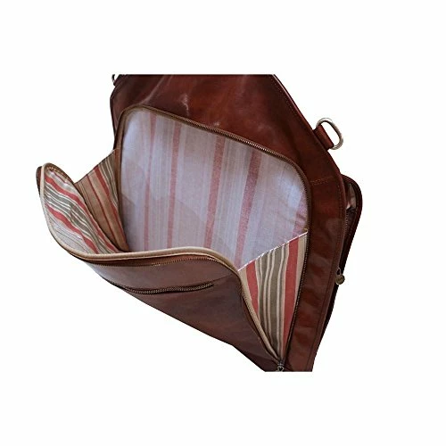 Floto Collection Brown Leather Garment Suit Bag 7 Floto Collection Brown Leather Garment Suit Bag - Image 5