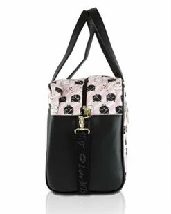 Betsey Johnson Luv CruzIn Cotton Quilted Carry On Weekender Travel Duffel Bag - Black/Blush Cat -Luggage Sales Shop 41cTirc3pYL