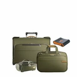 Briggs & Riley Baseline 4-Pc Set- Whld C/O Garment,Cabin Bag,Toiletry Kit,Portmantos Tracking