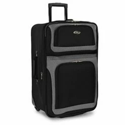 U.S. Traveler New Yorker Lightweight Softside Expandable Travel Rolling Luggage Set, Black/Grey, 4-Piece (15/21/25/29) -Luggage Sales Shop 41fhCKiymJL