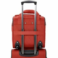 AmazonBasics Underseat Carry On Rolling Travel Luggage Bag - Red Quilted -Luggage Sales Shop 41h6gKBLDLL