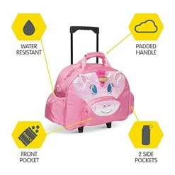 Bixbee Kids Rolling Suitcase And Backpack Set, Shark Luggage For Girls & Boys With Wheels, Telescoping Handle, Adjustable Straps And Pockets - Carry On Bag & Backpack For Airport & Travel Set Of 2 -Luggage Sales Shop 41j99HUslUS
