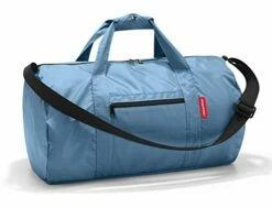 Reisenthel Mini Maxi Dufflebag, Foldable Overnight Duffel And Sports Bag With Built-in Carrying Pouch, Indigo
