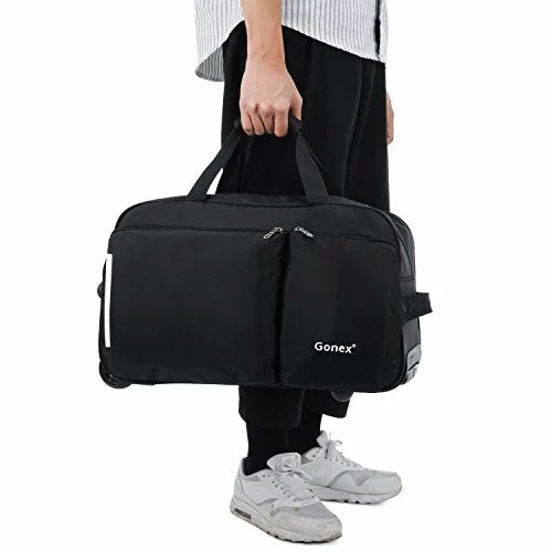 Rolling Duffel Bag, Water Repellent Wheeled Duffel Carry On Luggage 20inch Black 4 Rolling Duffel Bag, Water Repellent Wheeled Duffel Carry On Luggage 20inch Black - Image 2