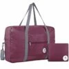 For Spirit Airlines Foldable Travel Duffel Bag Tote Carry On Luggage Sport Duffle Weekender Overnight For Women And Girls (3112 Wine Red)
