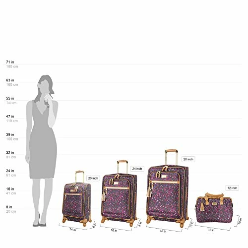 Steve Madden Designer Luggage Collection - Lightweight Softside Expandable Suitcase For Men & Women - Durable 20 Inch Carry On Bag With 4-Rolling Spinner Wheels (Dark Purple) 4 Steve Madden Designer Luggage Collection - Lightweight Softside Expandable Suitcase For Men & Women - Durable 20 Inch Carry On Bag With 4-Rolling Spinner Wheels (Dark Purple) - Image 2