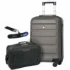 Large Capacity Maximum Allowance 22x14x9 Built-in TSA Airline Approved Delta United Southwest Carry On Luggage Trolley Rolling Suitcase Body Size 19.3x14x9in | Small Hard Shell Underseat Bag 16x10x8in -Luggage Sales Shop 41qQZKQYxXL