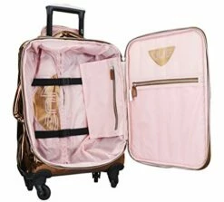 Vue Metallic Lightweight Spinner Carry On Luggage 3pc Carry On Set W/ 22" Luggage, Duffel Bag & Cosmetic Bag (Rose Gold) -Luggage Sales Shop 41rpGYwNEGL
