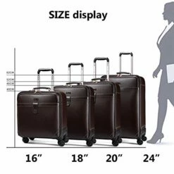 Retro Travel Suitcase Rolling Spinner Luggage Women Trolley Case 24inch Wheels Man 20inch Box PVC Vintage Cabin Travel Bag Trunk (Color : 24inch) -Luggage Sales Shop 41sGDMG6OdL